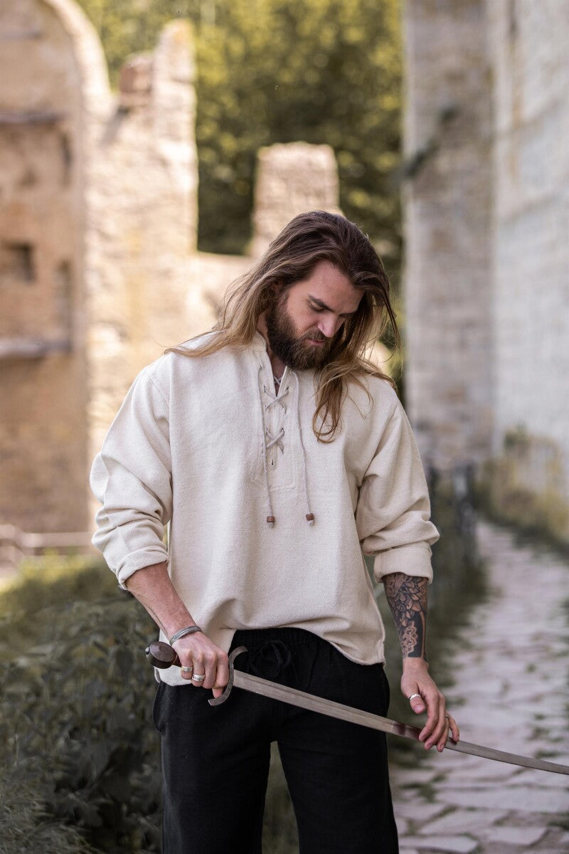 Chemise médiévale en coton tissé à la main – Ingolf