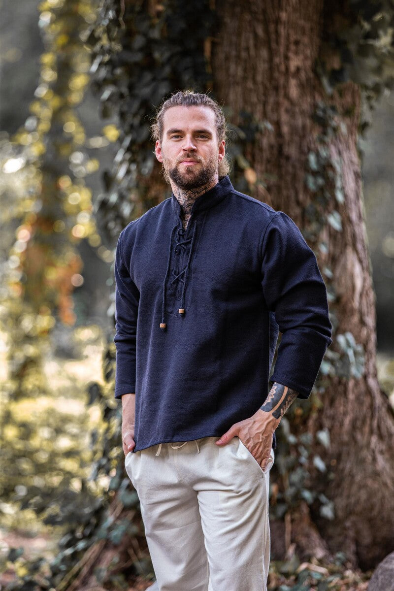 Chemise médiévale en coton tissé à la main – Ingolf