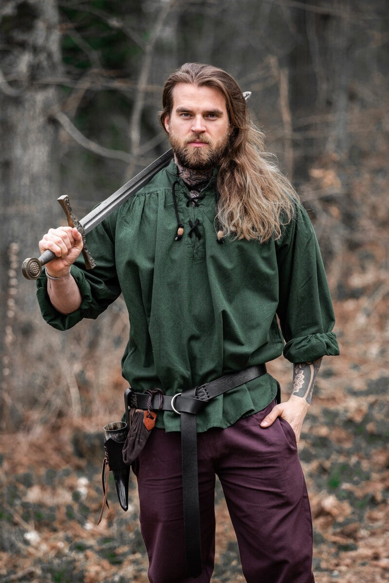 Chemise médiévale à lacets et col montant – Georg