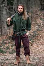 Chemise médiévale à lacets et col montant – Georg